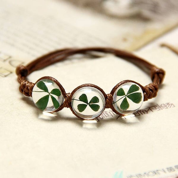 Armbandje driemaal klavertje vier