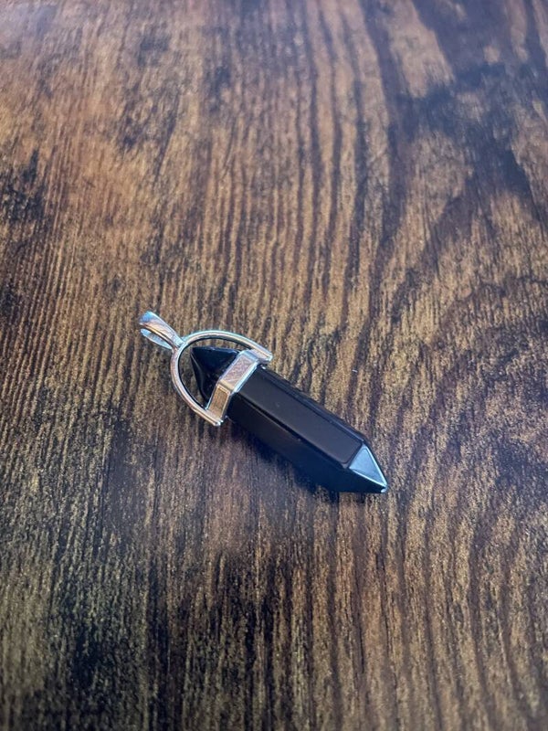 Dubbelpunter hanger Obsidiaan