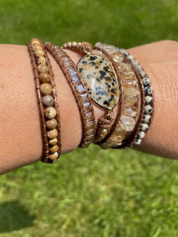 Dalmatiër Jaspis wrap armband