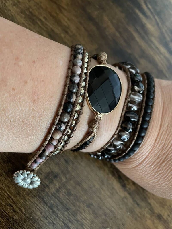 Wikkelarmband Onyx