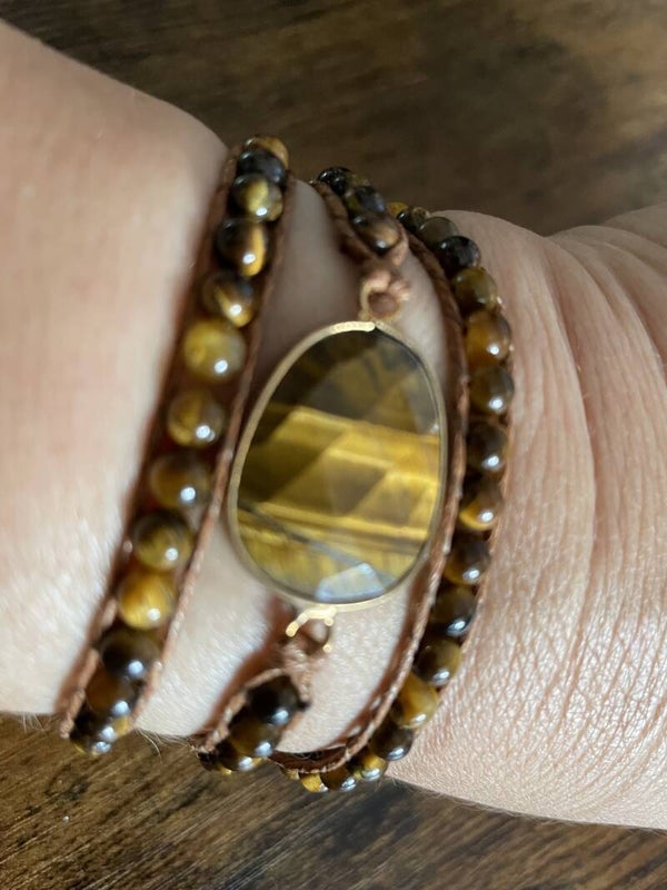 Wikkelarmband Tijgeroog