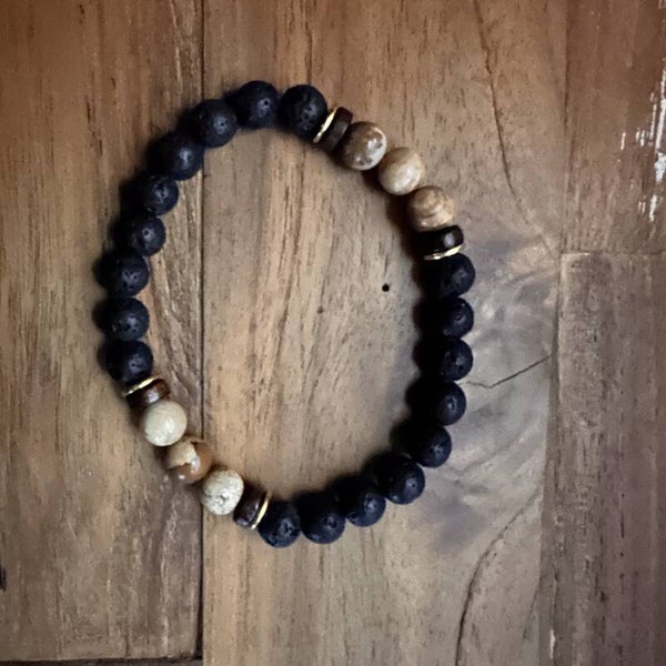 Heren armband picture jaspis 21 cm