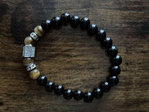Herenarmband Onyx met jaspis