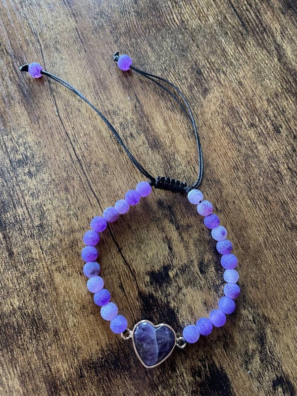 Armband Hart paarse Agaat