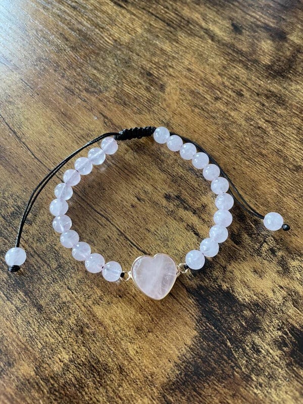 Armband hart rozenkwarts