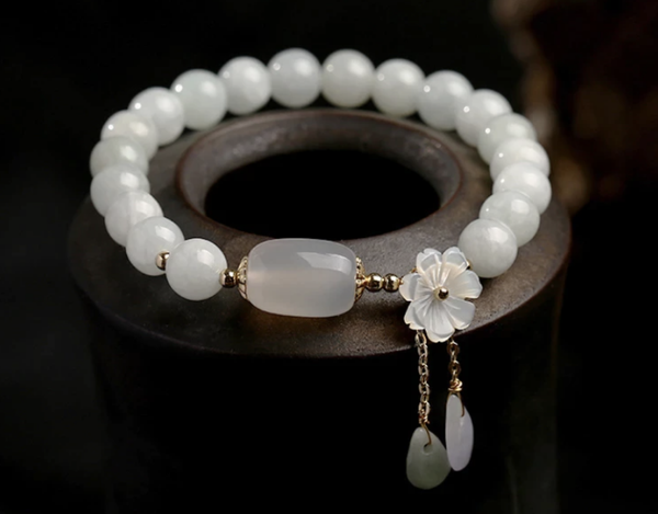 Armband Jade Agaat met Bloem