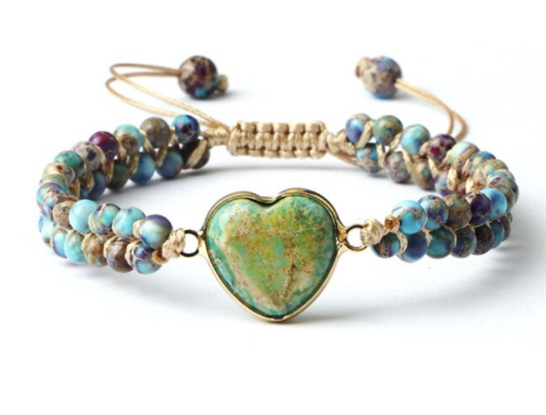 Armband met Groene Jaspis Hart