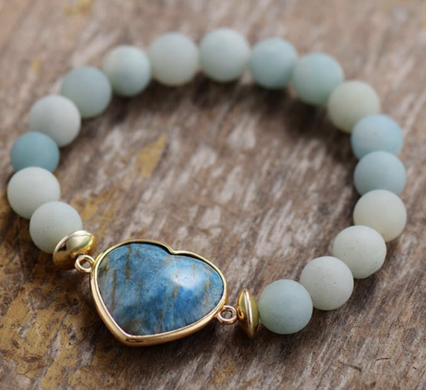 Armband amazoniet hart