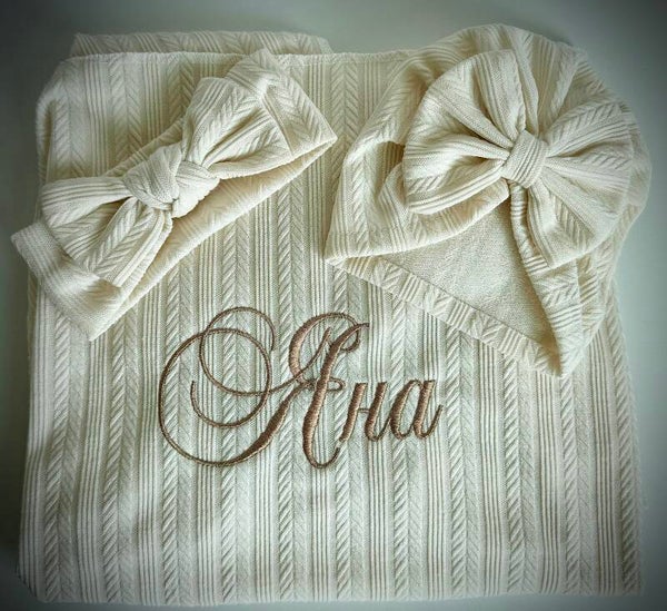 Бродирана пролетна пелена +лента и тюрбан