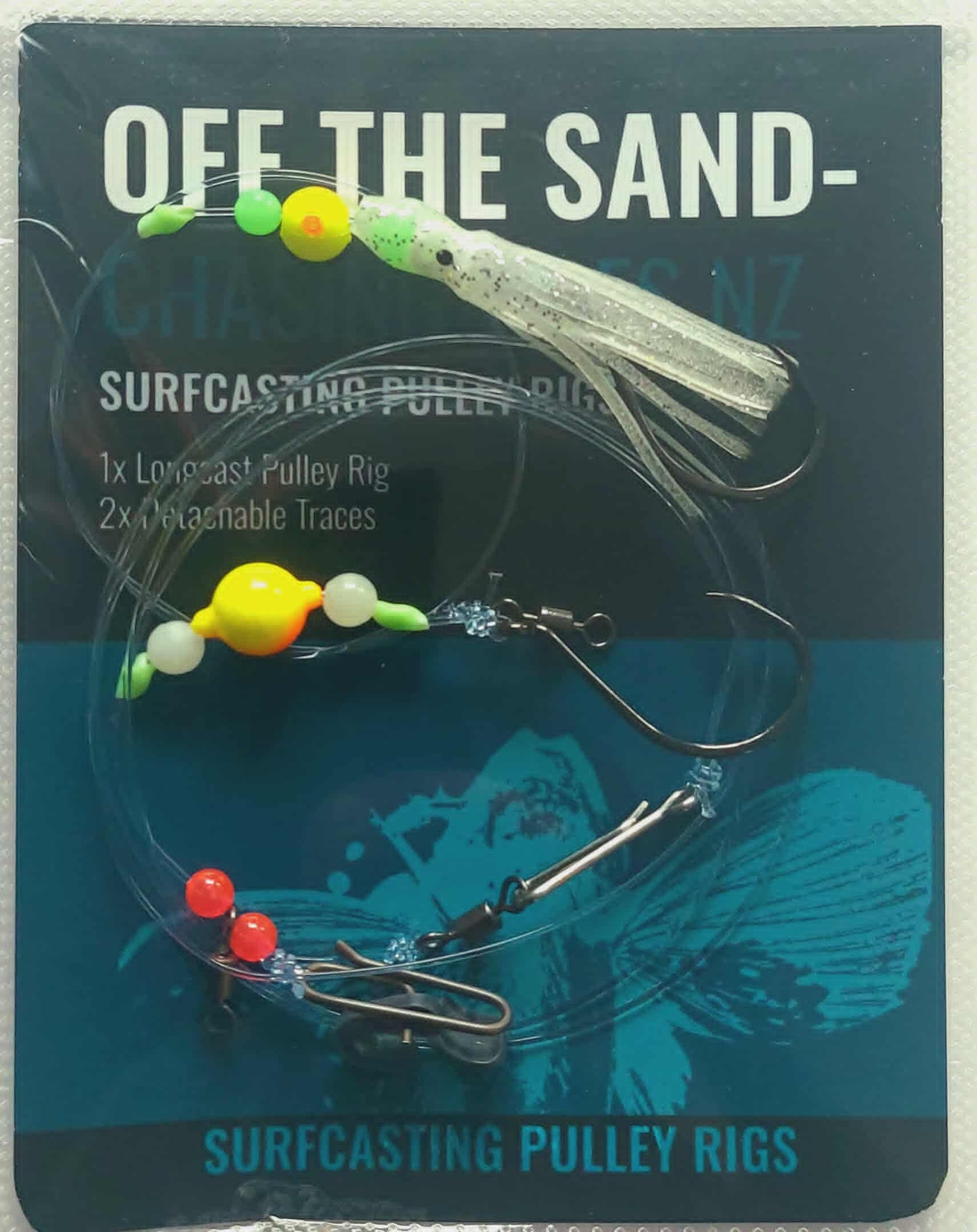 Chasing Tides Pully Rig x 2 Traces. (Clear Octopus Lumo Skirt)