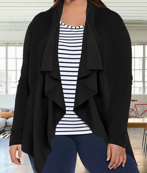 Women's Plus Size Open Front Cardigan