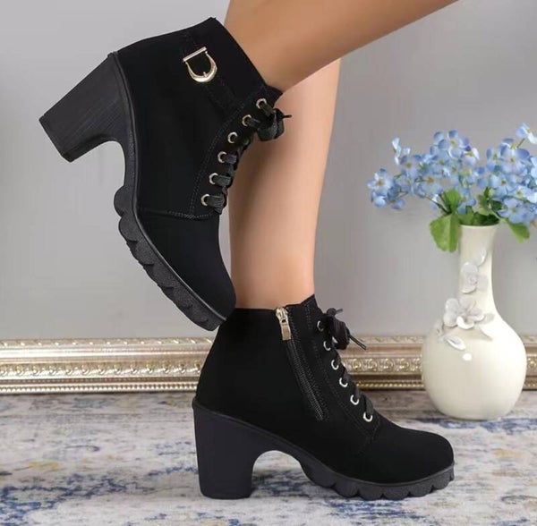 Women's Solid Color Platform Boots
