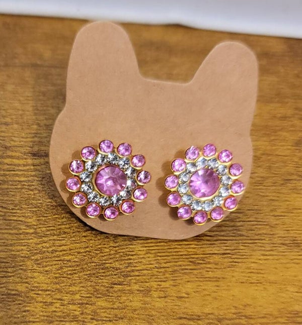 Handmade Crystal "Sunburst" Floral Stud Earrings
