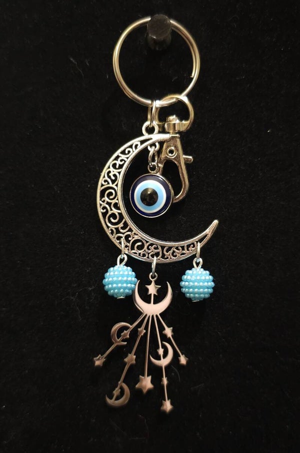 Mystic Moon & Protection Charm Keychain