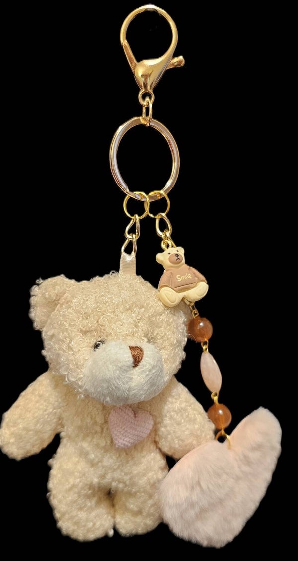 Custom Heart Plush Charm Keychain