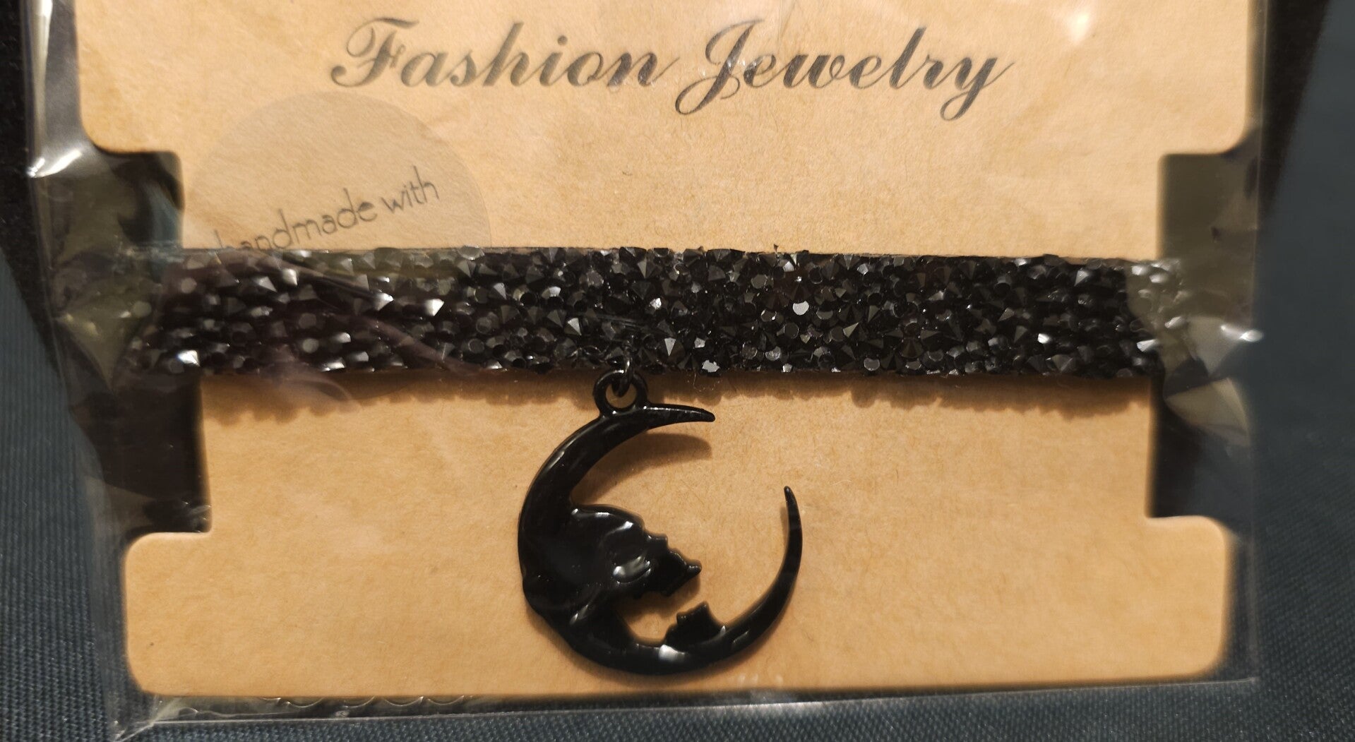 Midnight Moon & Skull Rhinestone Choker