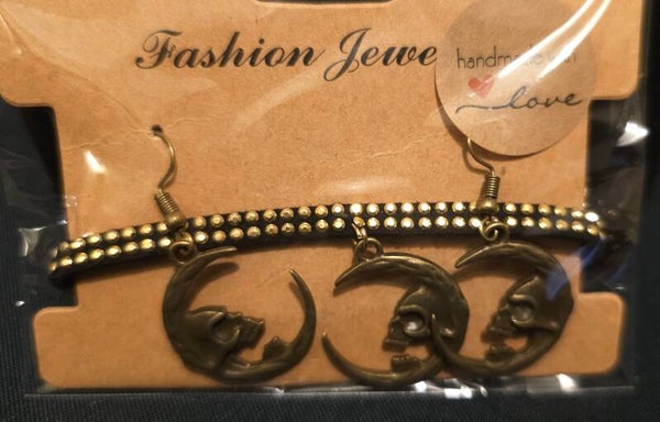 Bronze Moon & Skull Choker Set
