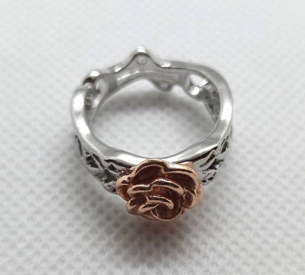 Two-Tone Rose Blossom Fashion Ring
