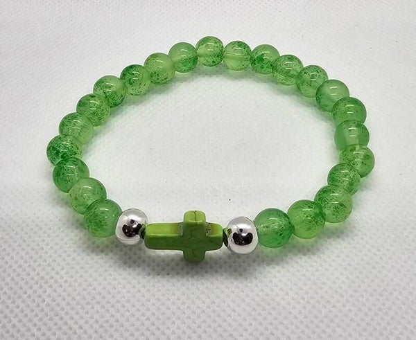 Handcrafted Multi-Cross Beaded Stretch Bracelet