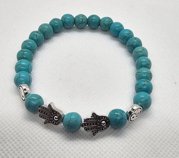 Handcrafted Hamsa Hand Beaded Stretch Bracelet