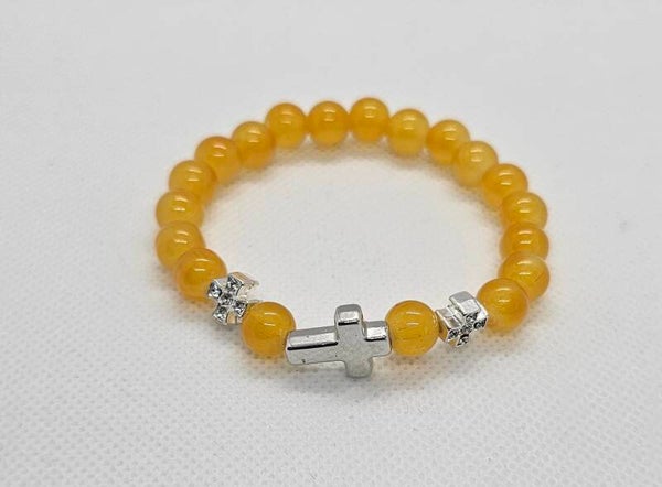 Handcrafted Multi-Cross Beaded Stretch Bracelet