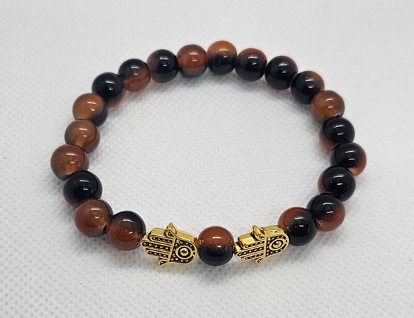 Handcrafted Hamsa Hand Beaded Stretch Bracelet