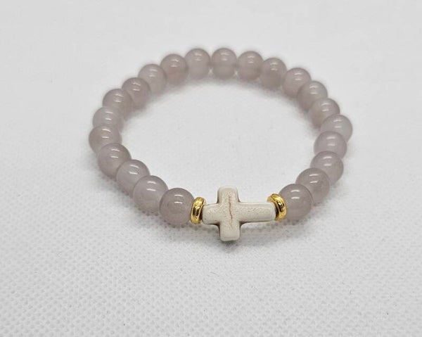 Handcrafted Multi-Cross Beaded Stretch Bracelet