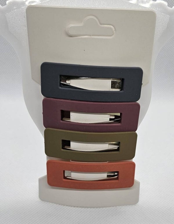 Matte Rectangle Snap Hair Clips