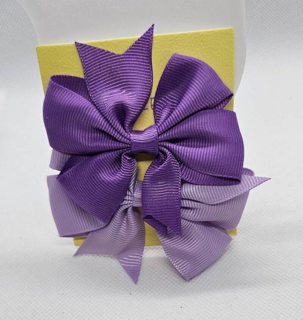Classic Grosgrain Hair Bow Set - 2-Piece Duo