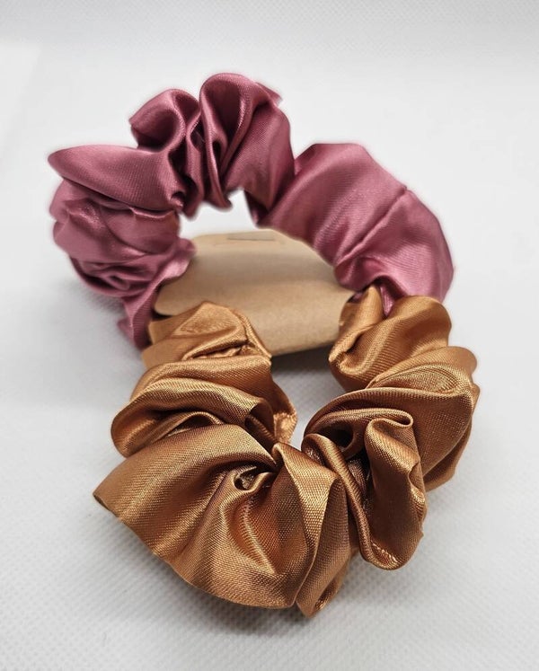 Premium Silky Satin Scrunchie Set