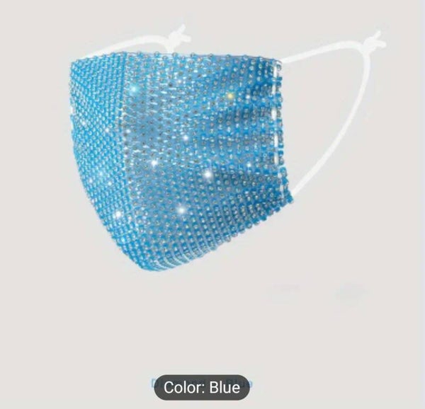 Sparkly Rhinestone Mesh Mask