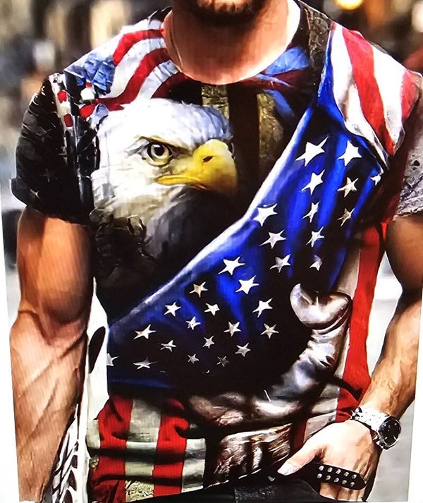Men's Graffiti Eagle 3D Graphic Print T-Shirt