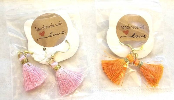 Handmade Mini Tassel Drop Earrings
