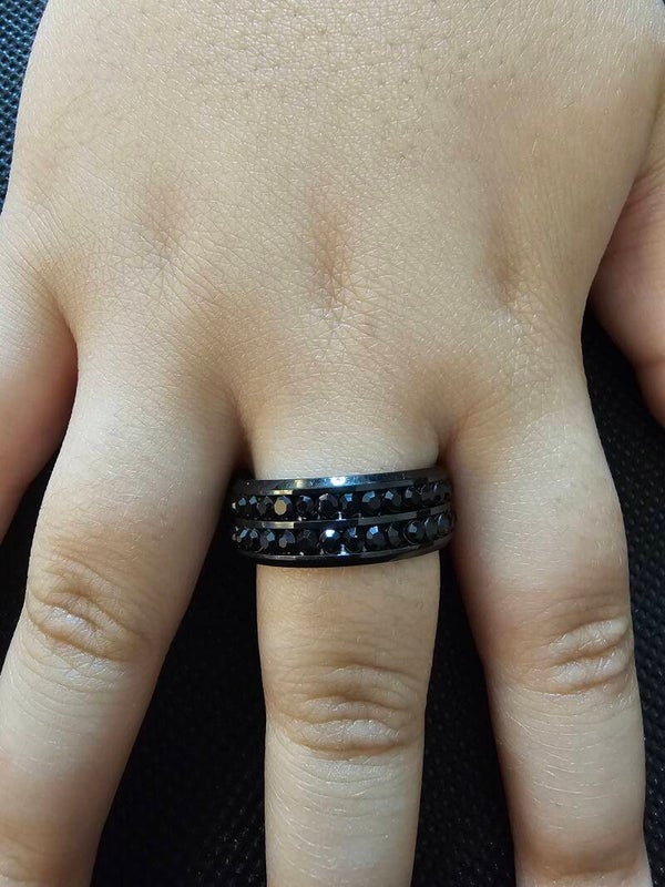 Unisex "Midnight" Double-Row Crystal Band
