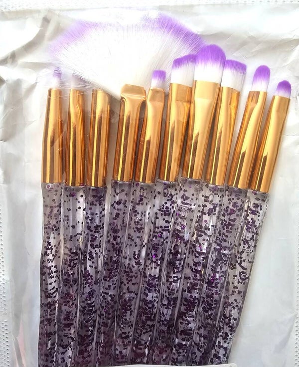 12-Piece Glitter Handle Makeup & Blending Set