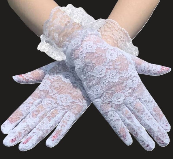 Women's Elegant Floral Lace Evening Gloves