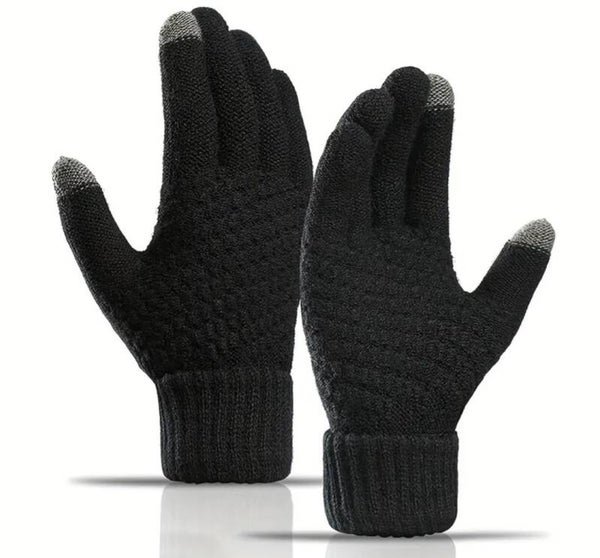 Women's 1 Pair Warm Fleece Lined Knit Gloves
