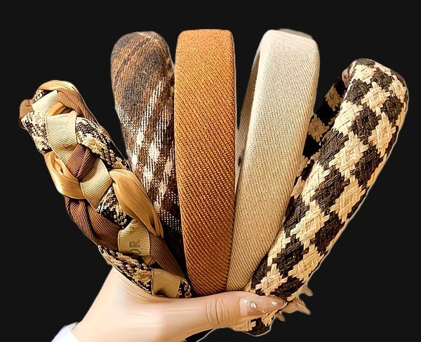Vintage Texture & Plaid Collection Padded Headband