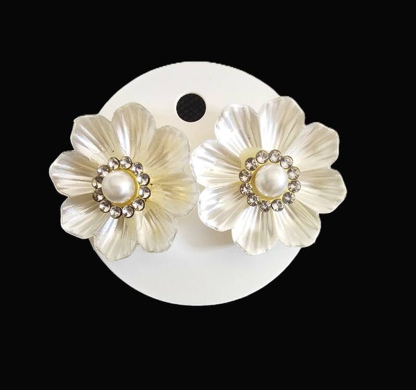 Handmade Sparkling Floral Stud Earrings