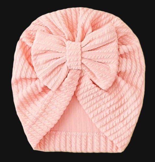 Ribbed Baby Turban with Large Bow