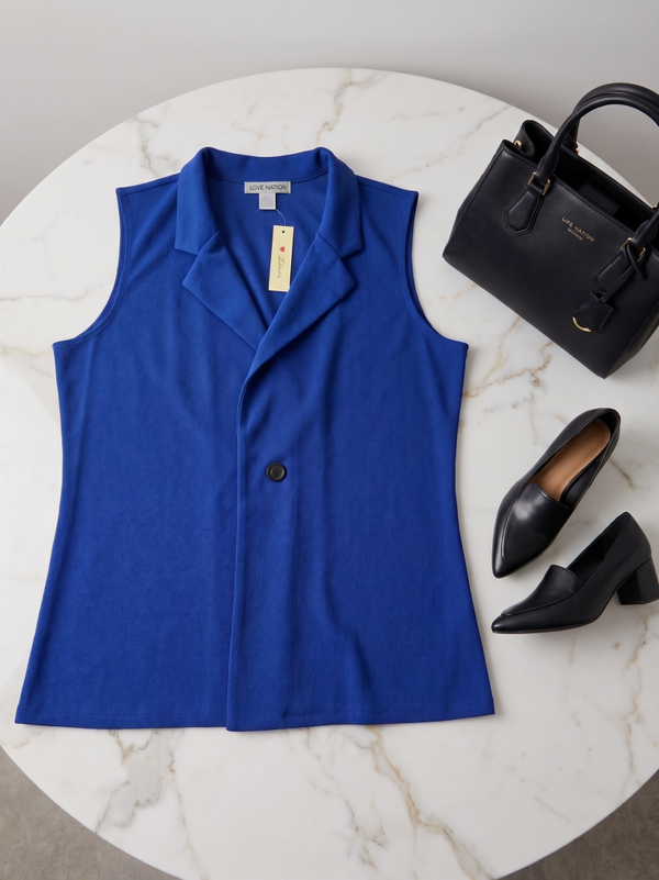 Women's Plus Size Tailored Vest Sleeveless Jacket