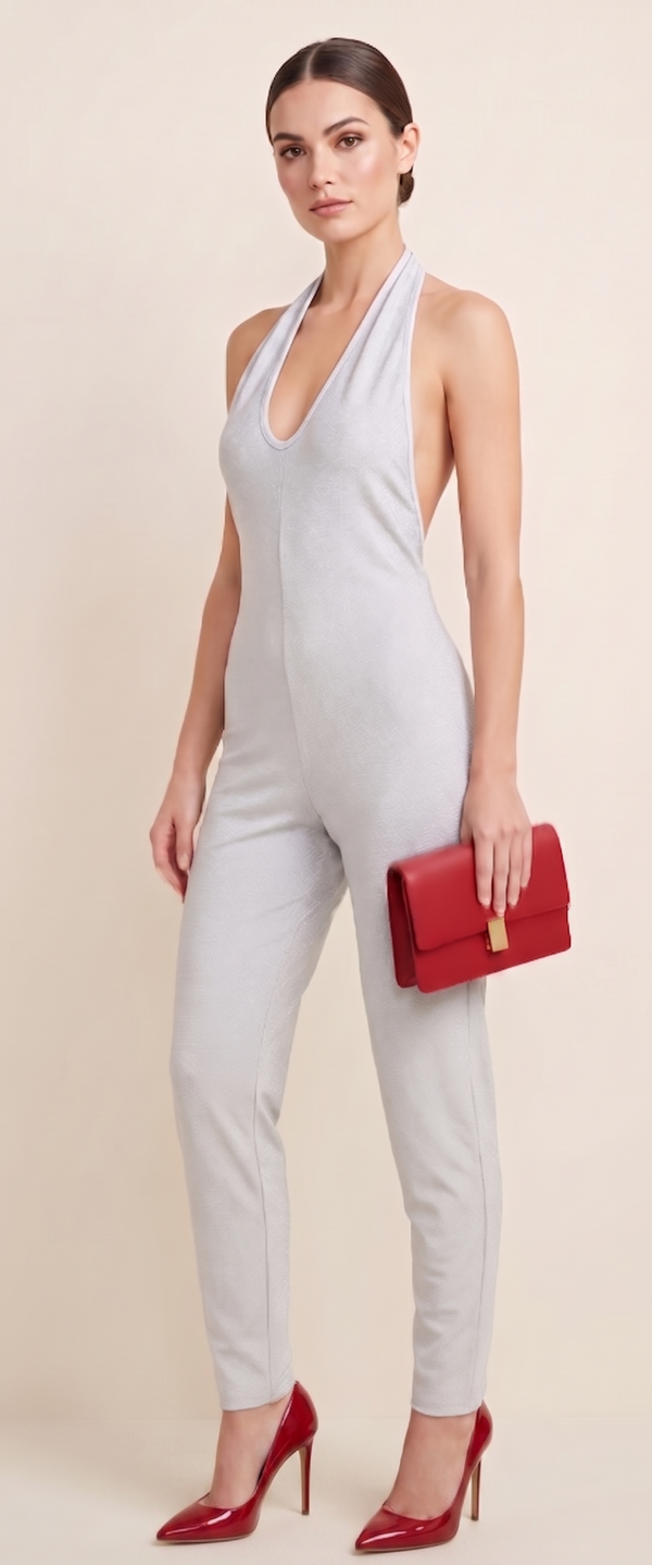 Women's Halter Neck Backless Jumpsuit