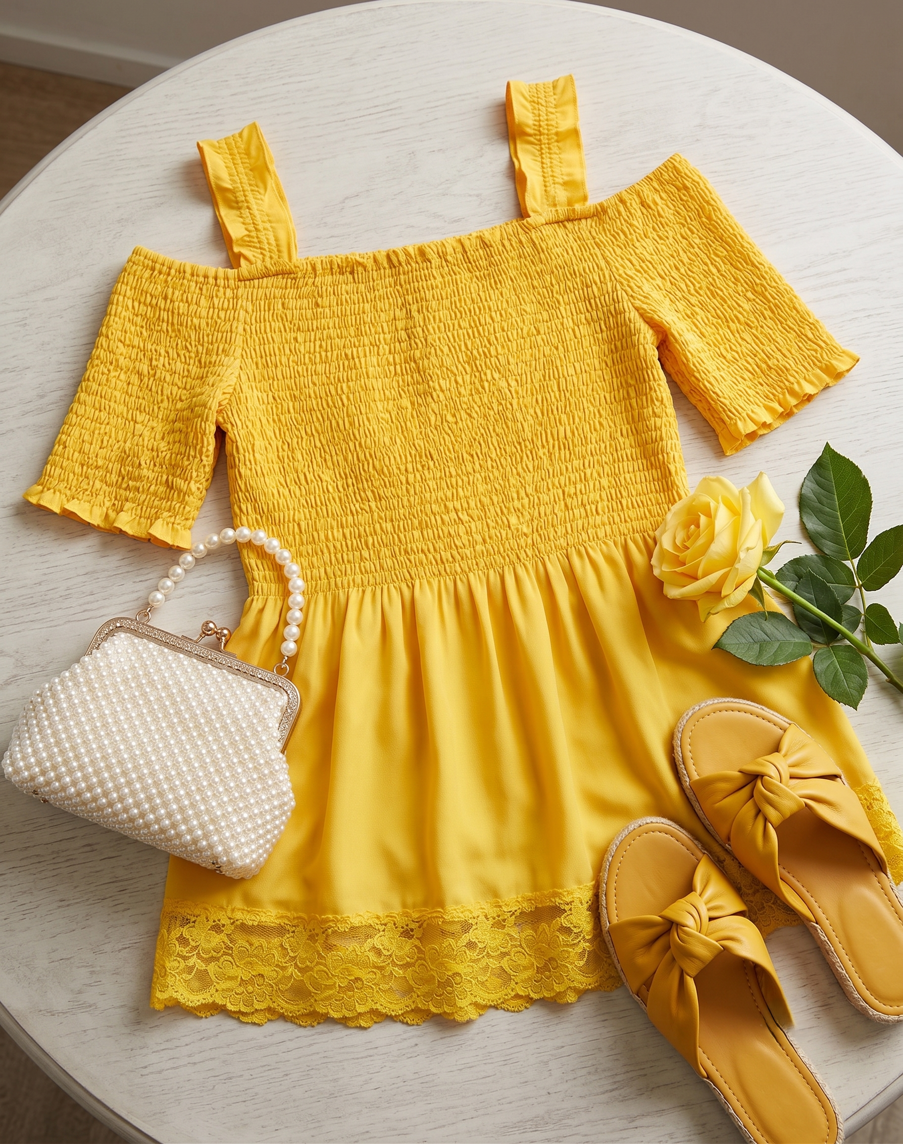 Plus Size Cold Shoulder Smocked Blouse with Lace Trim