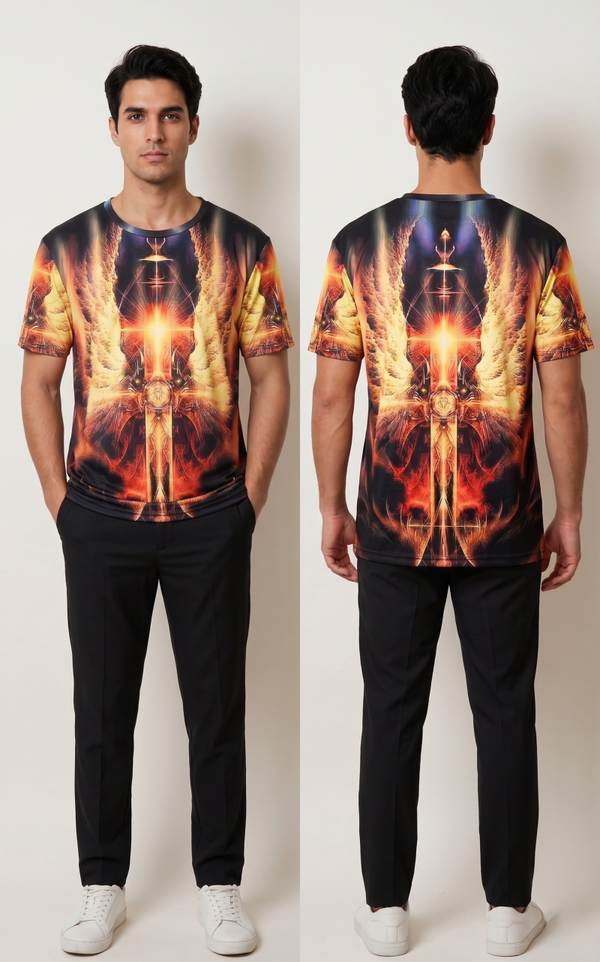 Men's Golden Cross 3D Graphic Tee