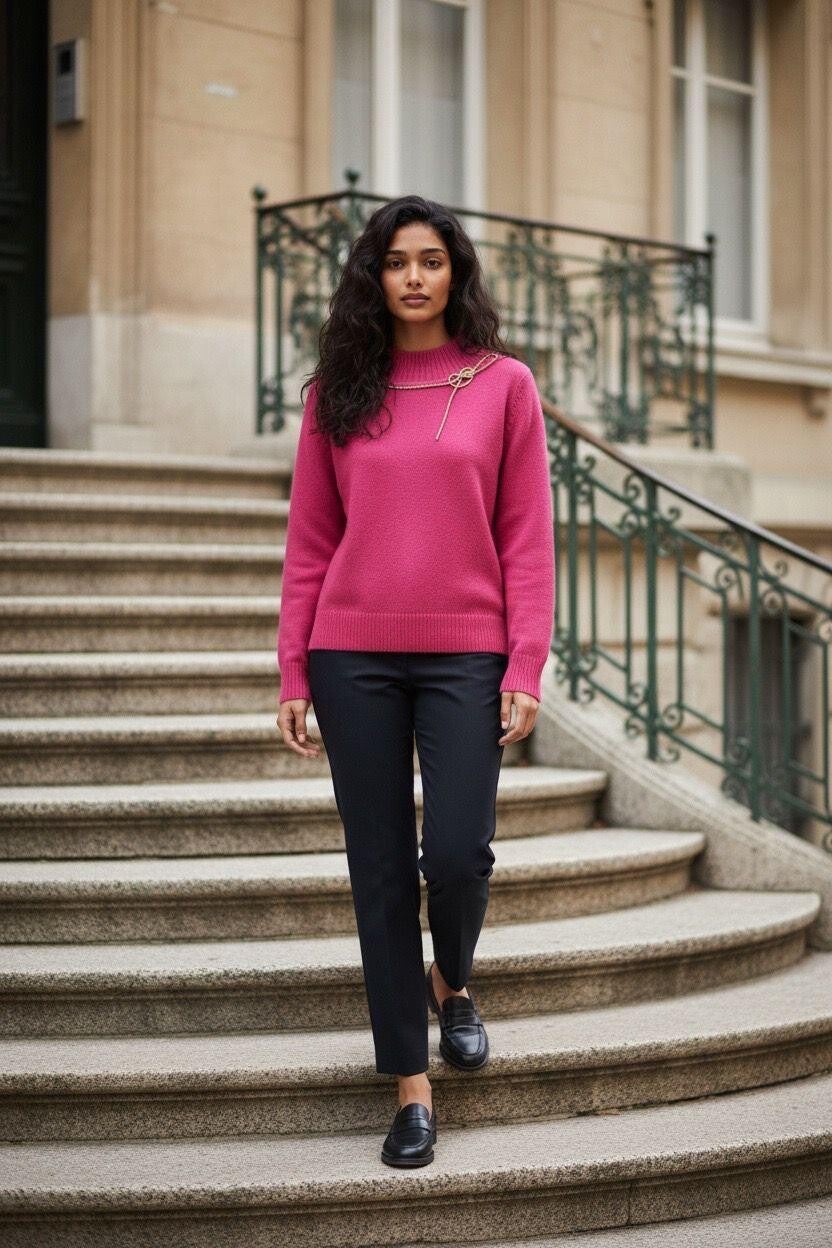 pullover donna con applicazione gioiello