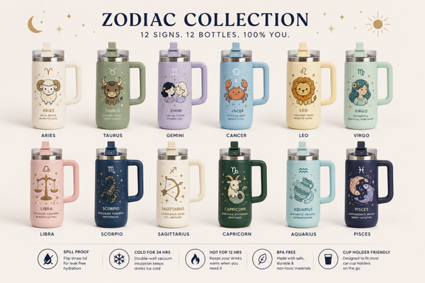 No-Spill Water Bottles ☆ Zodiac Collection