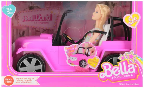 Poppenauto met geluid/licht + accessoires 32x20x18 mc vensterdoos  Licentie / Merk: MEGA CREATIVE  Productgroepen: speelgoed, poppenaccessoires, accessoiresets