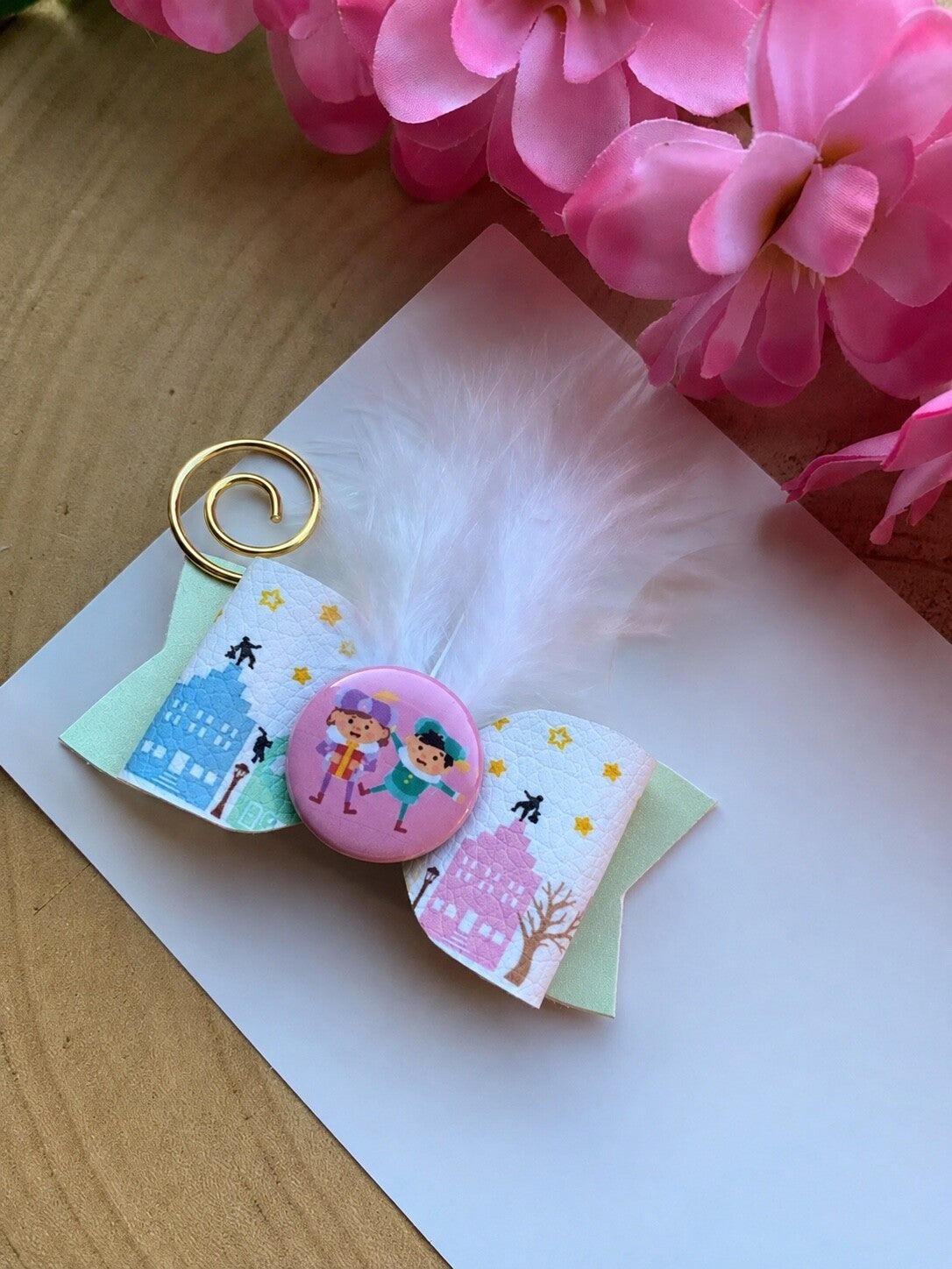 Pietjes strik met pastel kleurtjes (7cm is de strik)