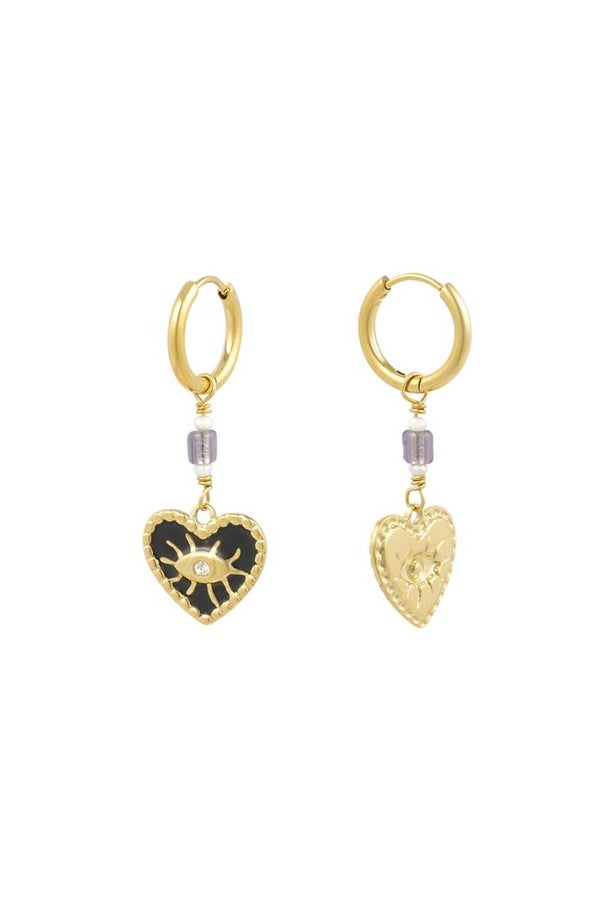 earrings lovely eye - black