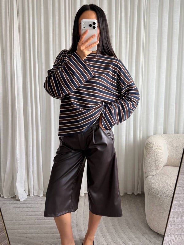 Striped oversized tee